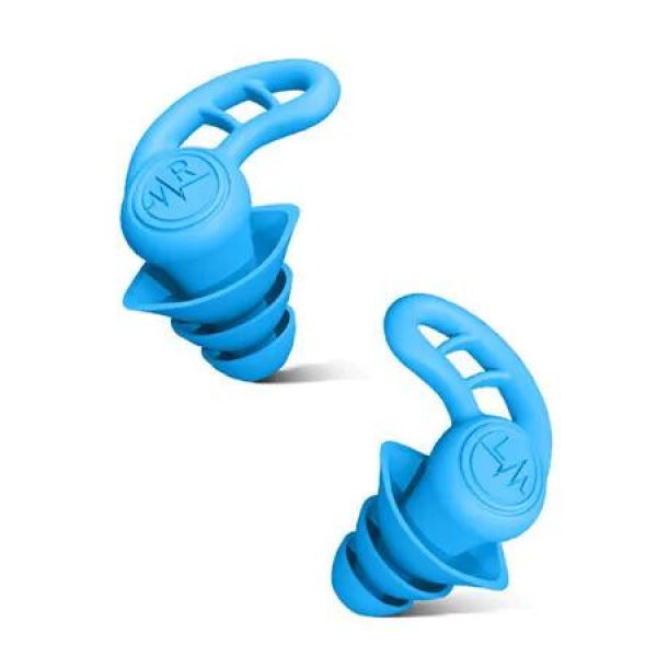 Swimming Ear Plugs, Waterproof Reusable Silicone Swim Earplugs for Swimming Surfing Snorkeling Showering and Pool (Blue)
