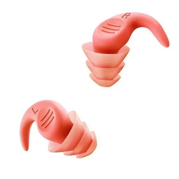 Swimming Ear Plugs, Waterproof Reusable Silicone Swim Earplugs for Swimming Surfing Snorkeling Showering (Orange)