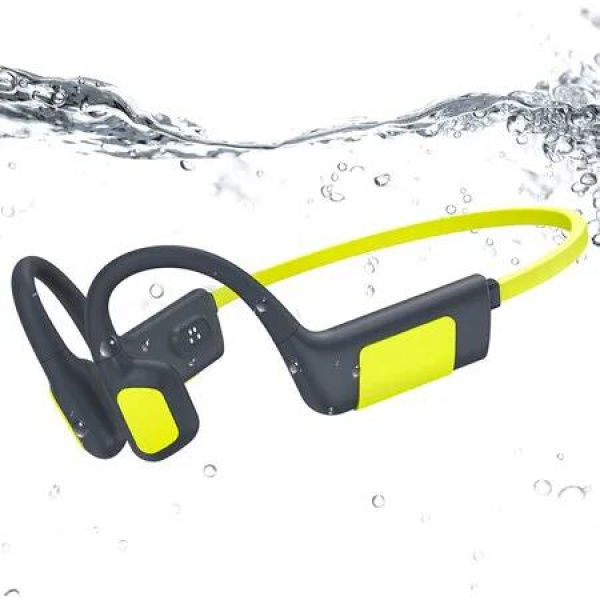 Swimming Headphones Underwater, IPX8 Waterproof Bone Conduction Headphones Bluetooth 5.4 with 32GB MP3 Player Memory for Swimming Running Cycling