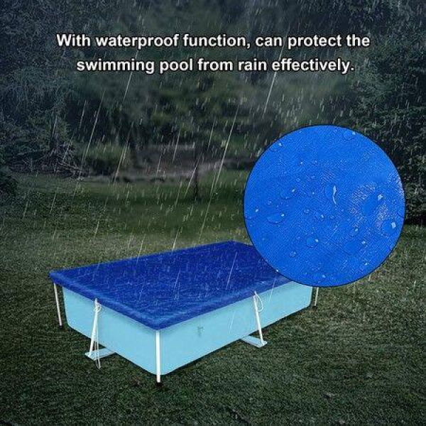 Swimming Pool Cover Frame Pool Cover With Ropes - Rectangular UV Resistant Polyethylene Rainproof Dust Cover (260 X 170 Cm)