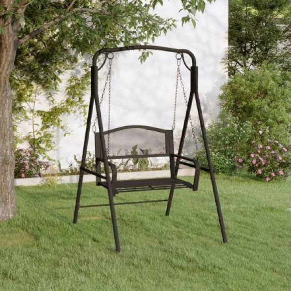 Swing Bench 124 Cm Black Steel