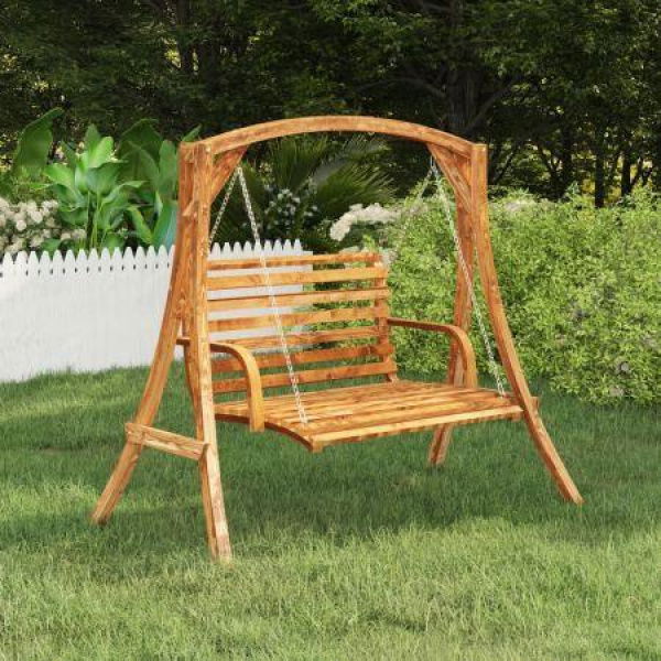 Swing Frame Solid Bent Wood With Teak Finish