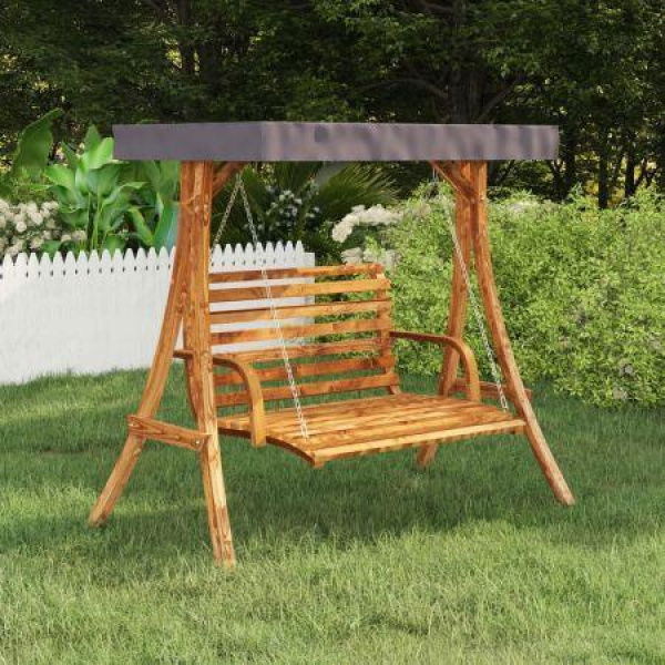 Swing Frame with Anthracite Roof Bent Wood with Teak Finish