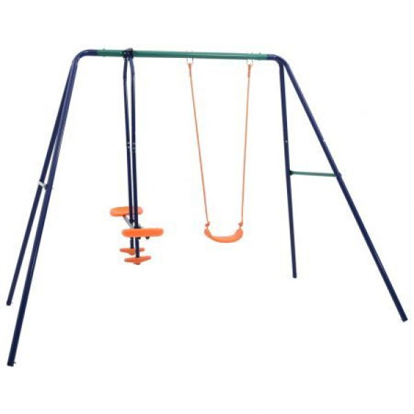 Swing Set With 3 Seats Steel