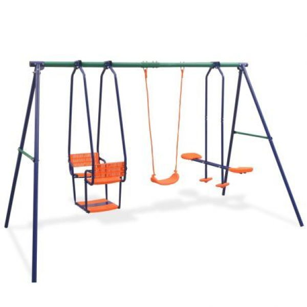 Swing Set With 5 Seats Orange