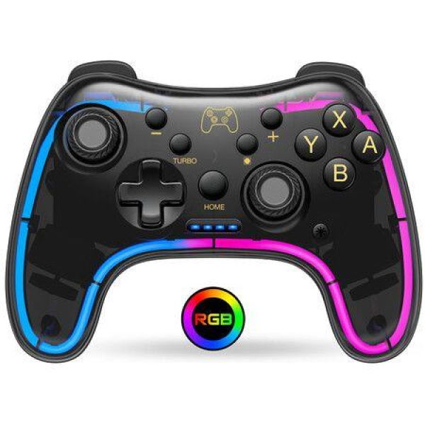 Switch Controller Compatible with Switch/Lite/OLED,Switch Pro Controller With RGB Breathing LED,Supports Multi-Platform & App with Turbo,Wake-up Function