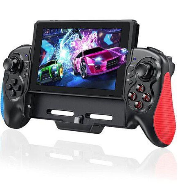 Switch Controller Grip Ergonomic Handheld Switch Grip Controller With Dual Vibration Turbo Mode And 6-Axis Motion Control