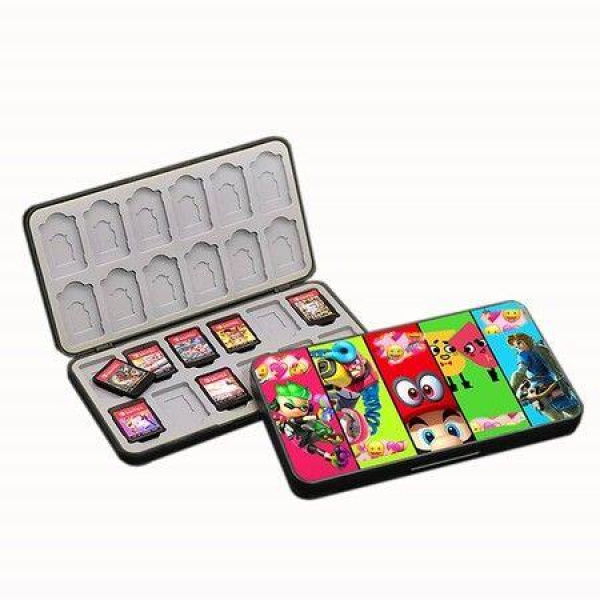 Switch Game Card Storage Case With 24 Cartridge Slots And 24 Micro SD Card Storage With Magnetic Closure