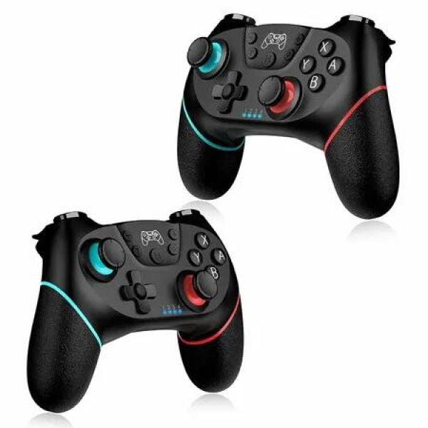 Switch Pro Controller Replacement Wireless 2Pcs Nintendo Lite OLED Game Motion Sensor Vibration Turbo Wakeup Charging Cable Blue