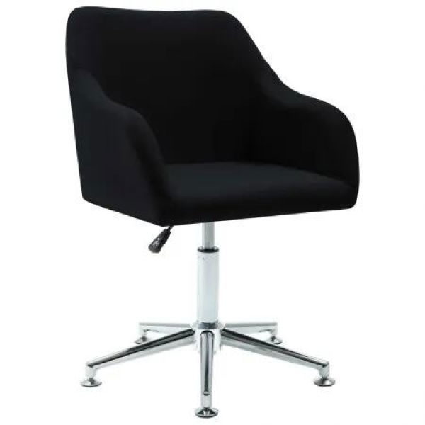 Swivel Dining Chair Black Fabric