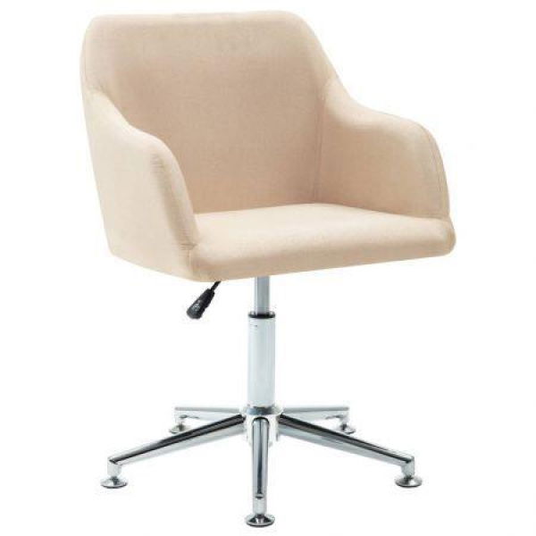 Swivel Dining Chair Cream Fabric