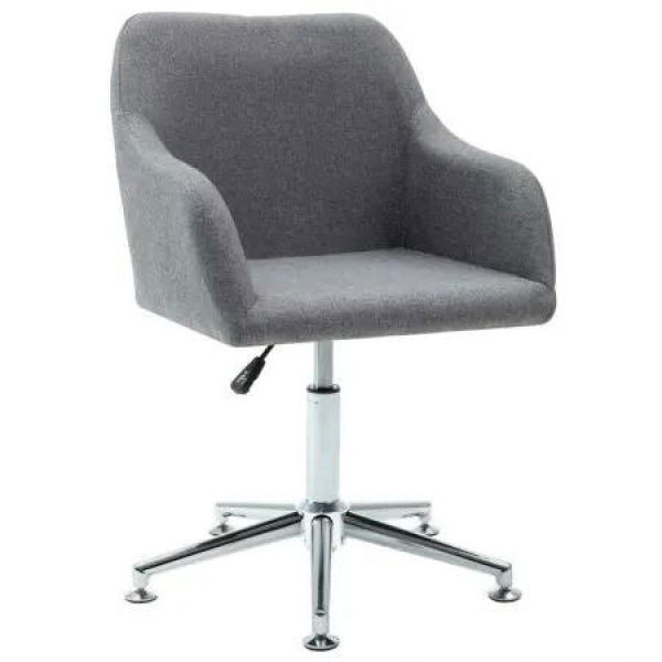 Swivel Dining Chair Light Grey Fabric