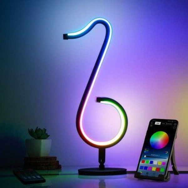 Table Lamp Music Note Night Light RGB 16 Million Colors Media Streaming Cool Light Remote Control For Party Decoration