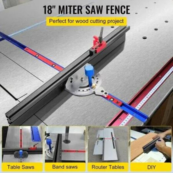 Table Saw Circular Router Miter Gauge 18' Woodworking Track Angle Ruler