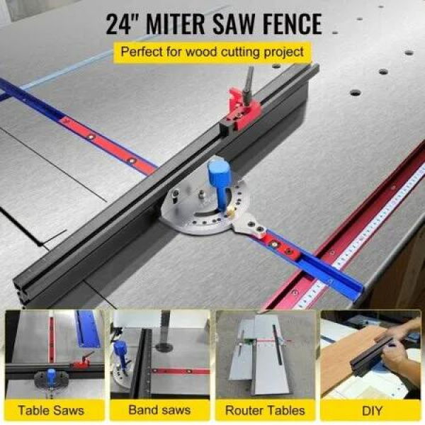 Table Saw Circular Router Miter Gauge 24' Woodworking Track Angle Ruler