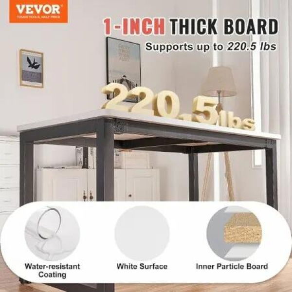 Table Top 139.7 x 71.1 x 2.5 cm 100 kg Load Capacity Universal One-Piece Particle Board Desktop for Height Adjustable Electric Standing Desk Frame