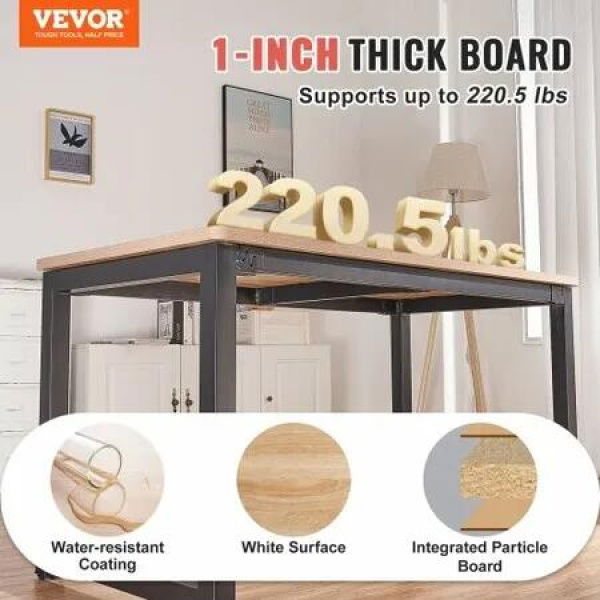 Table Top 63' x 31.5' x 1' 220.5 lbs Load Capacity Universal One-Piece Particle Board Desktop for Height Adjustable Electric Standing Desk Frame