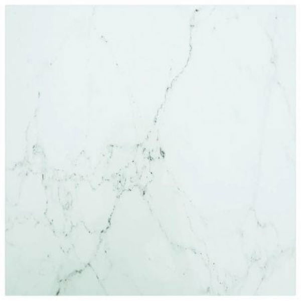 Table Top White 60x60 Cm 6 Mm Tempered Glass With Marble Design