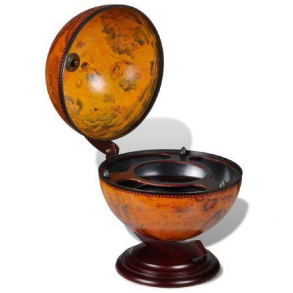 Tabletop Globe Bar Wine Stand Wood