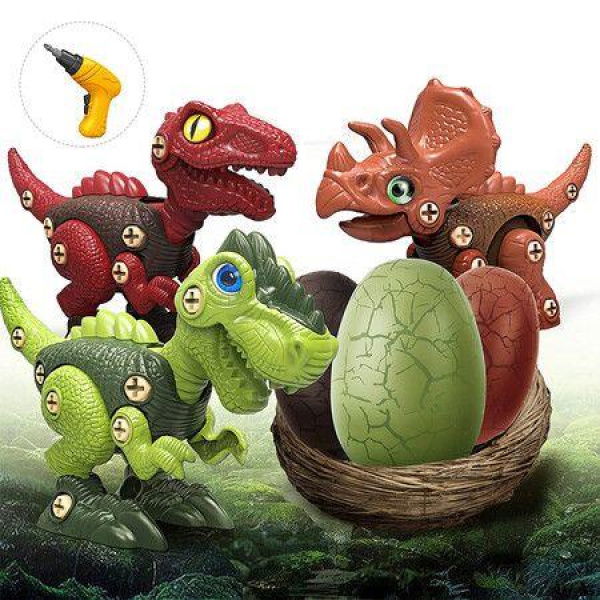 Take Apart Dinosaur Toys With Dinosaur Eggs DIY STEM Building Toys Set For Kids 3-7 Three Dinosaurs