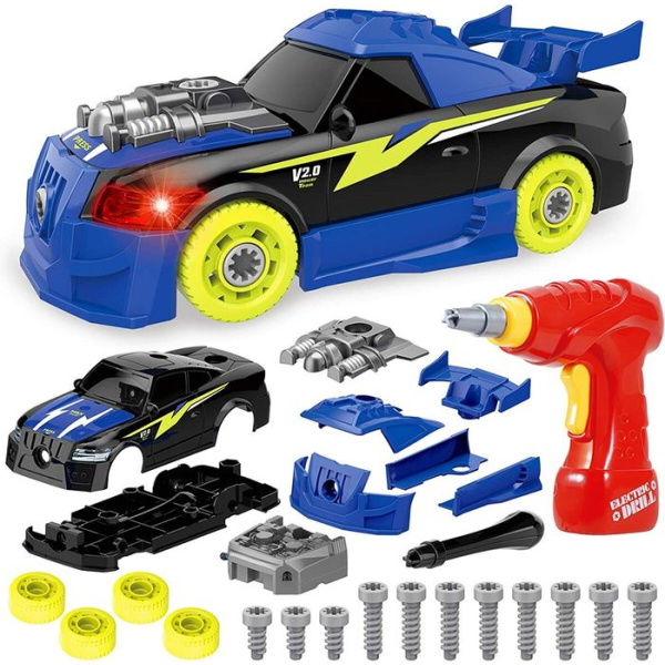 Take Apart Race Car With Electric Screwdriver Tool Fine Motor Skill Toy Car Construction Set Building Learning Game For Kids