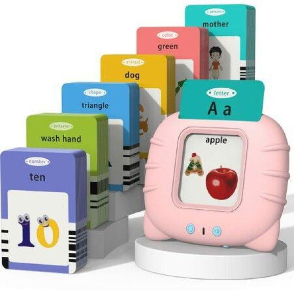 Talking Flash Cards for Toddlers Age3+,Autism Toys,ABC 123 Sight Words Etc - 255 Cards-510 Sides,Educational Learning Interactive Toys with Giftable Package (Pink)