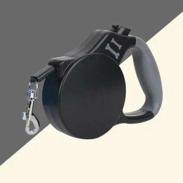 Tangle-Free Retractable Dog Lead f,5m Strong Nylon Tape,One-Handed Brake,Pause,Lock(Black)