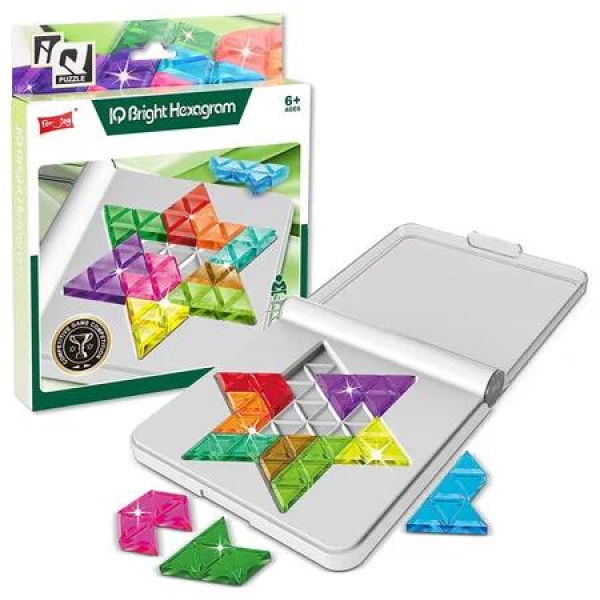 Tangram Puzzle Jigsaw Block Brain Shape Block Brain Teaser Toy Geometry Logic IQ, Montessori Educational Gift for Boys Girls, Six Pointed Star