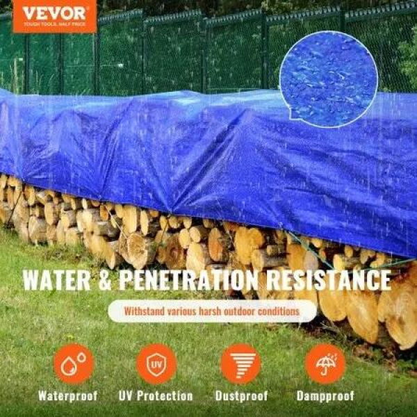 Tarp 12x16ft 5Mil Waterproof Tarpaulin Plastic Poly Tear UV Resistant