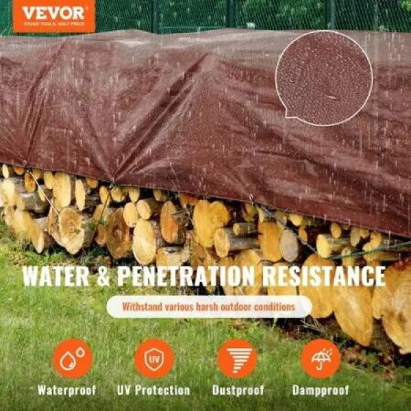 Tarp Waterproof Tarpaulin 10 x 12 ft 16 Mil Plastic Poly Tear UV Resistant