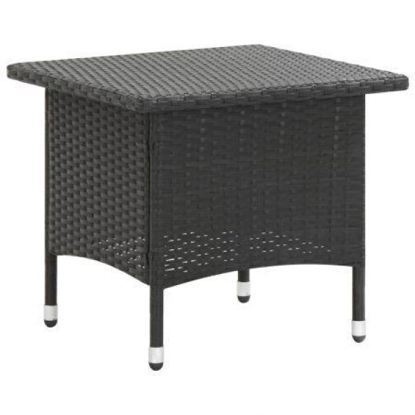 Tea Table Black 50x50x47 Cm Poly Rattan