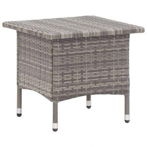 Tea Table Grey 50x50x47 Cm Poly Rattan