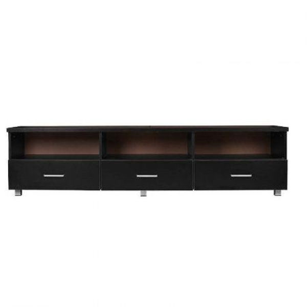 Tech Black 3 Drawer Entertainment Unit