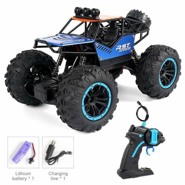 Tech Remote Control RC Stunt Car Toy - Best Birthday Gift For Kids - 1:18 Scale RC Car - 4D Off-Road Vehicle - Radio Remote Control Car - High-Speed Blue.