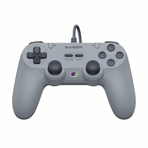 Tegenaria Lite Wired Game Controller For Switch, Android, iOS, PC, Steam With Retro 90s Design, Hall Effect Sticks, 1000Hz Polling Rate, Grey