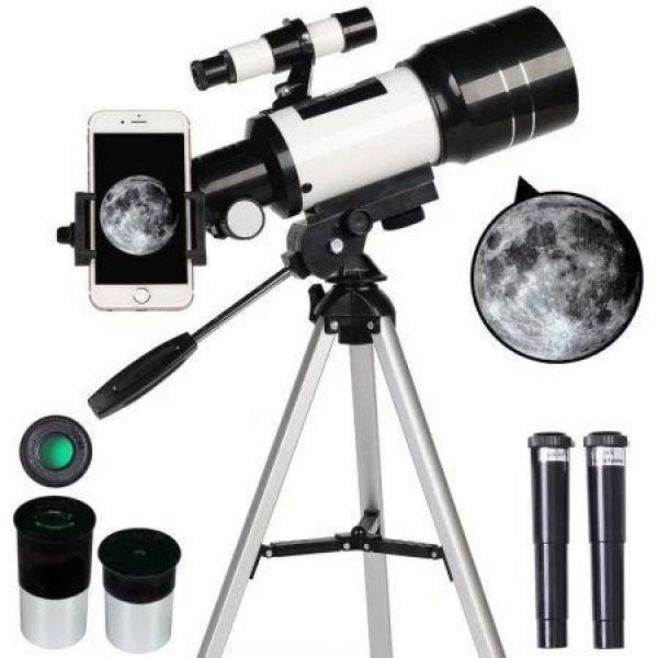 Telescope 70mm Aperture Refractor Portable Telescopes For Astronomy Beginners With Phone Adapter