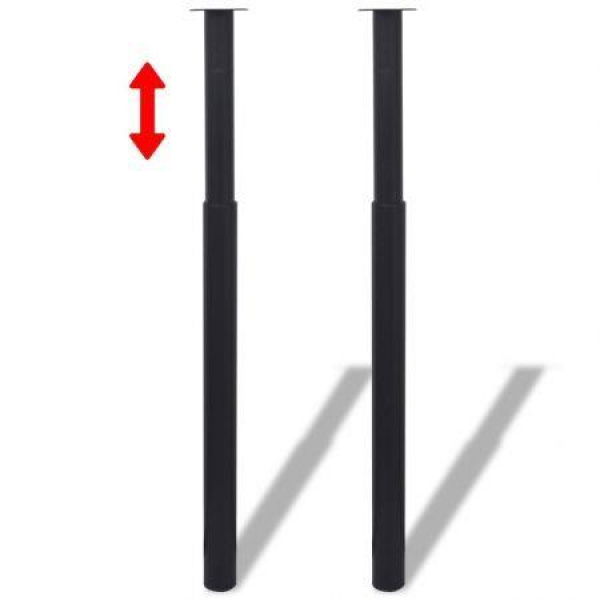 Telescopic Table Legs 2 Pcs Black 710 Mm-1100 Mm