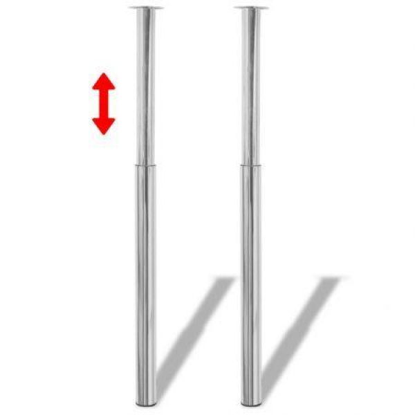 Telescopic Table Legs 2 Pcs Chrome 710 Mm-1100 Mm