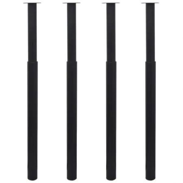 Telescopic Table Legs 4 pcs Black 710 mm-1100 mm