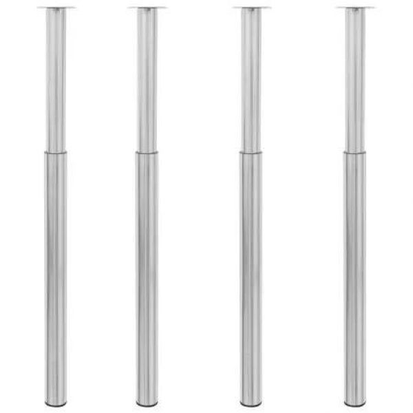 Telescopic Table Legs 4 pcs Brushed Nickel 710 mm-1100 mm