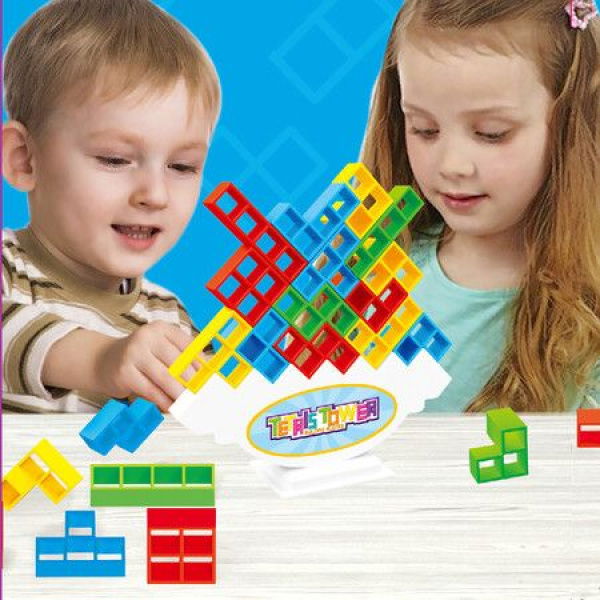 Tetra Tower Game Stacking Blocks Stack Building Blocks Balance Puzzle Board Assembly Bricks Educational Toys For Children Adults