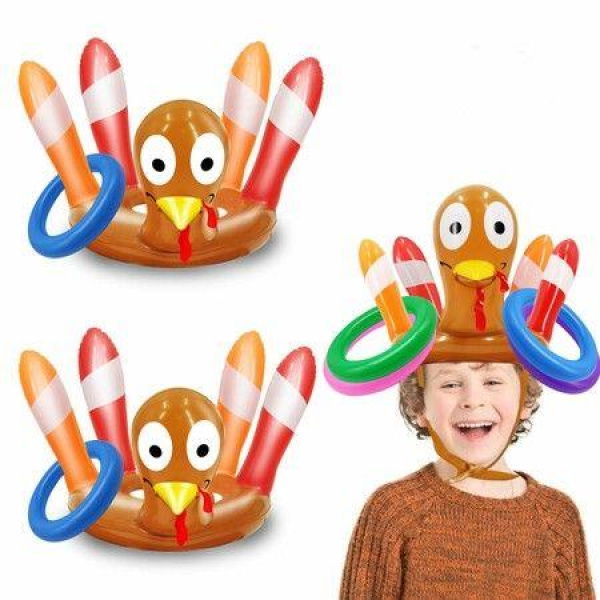 Thanksgiving Ring Toss Games Toys for Kids Turkey Hats Family School Party Favors Decor Indoor Outdoor Party Game