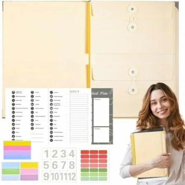 The Folder Document Organizer Book Organizer For Office Important Papers,Emergency Binder,Passports,Photos,and Letters Color KHAKI