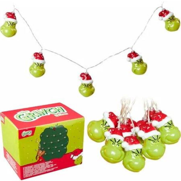 The Grinch LED Lights Battery Operated String Fairy Lights Decorations Indoor Home Decor Christmas Tree Lights Xmas, 3 Meters 20 LED Lights