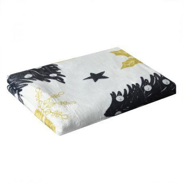 Throw Blanket Xmas Double Sided White Single