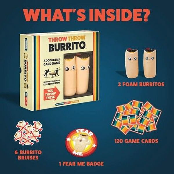 Throw Throw Burrito By Exploding Kittens - A Dodgeball Card Game For Adults Teens And Kids 2-6 Players