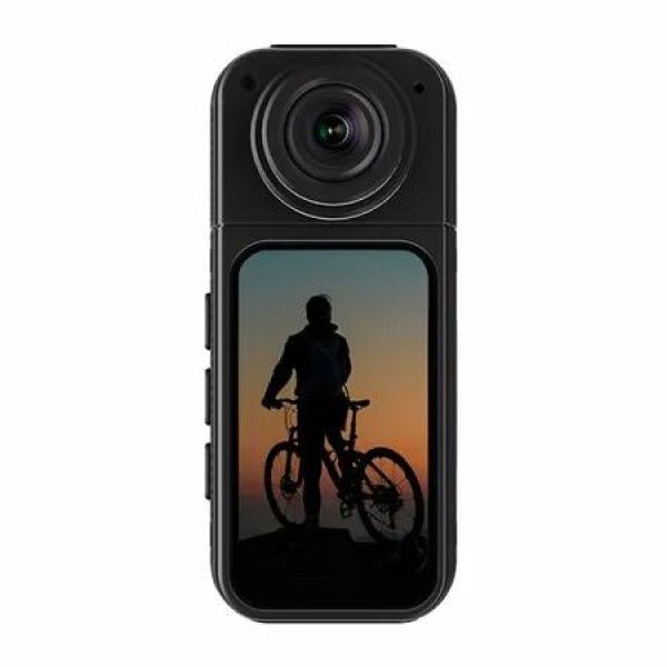 Thumb Action Camera 2.7K HD Display Vlogging Camera 180 Degree Lens Angle Compact Small Camcorder for Cycling Motorcycle Travel Pet Walking(Black)