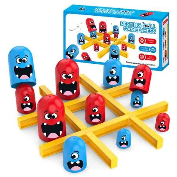 Tic Tac Toe Strategic Board Game for Kids and Family, Party Tabletop Games Strategy Head to Head Games Suitable Party 2 Players Toys