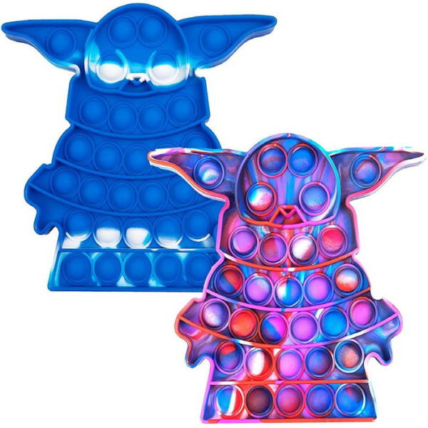 Tie-dye Push Pop The Mandalorian The Child Baby Yoda Fidget Toy Bubble Squeeze Sensory Silicone Toy Stress Relief And Anti-Anxiety Tools For Kids Adult