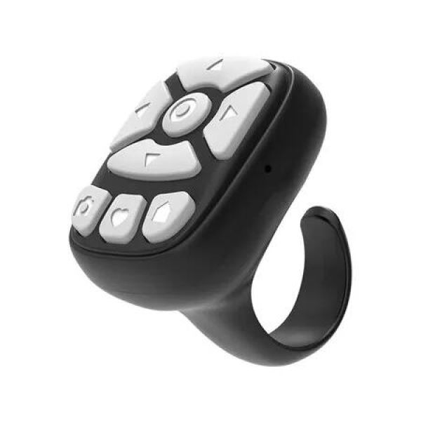 TikTok Scrolling Ring for iPhone Fingertip Wireless Bluetooth Remote Control Compatible with iOS/Android, Black